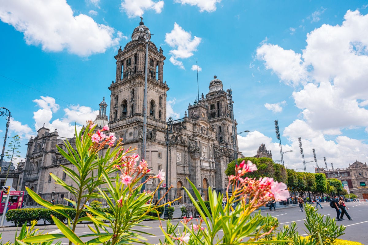 Mexico City, Mexico; downtown mexico city cathedral in the zocalo